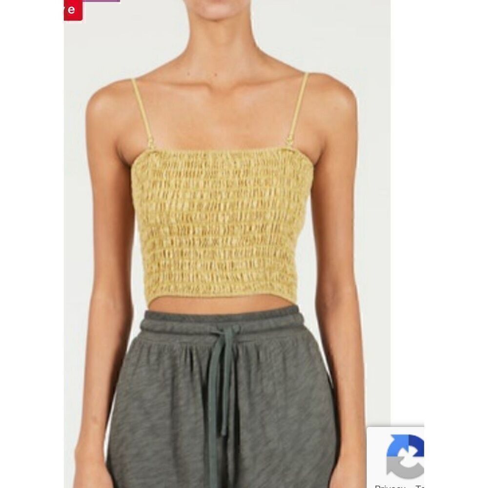 ATM Linen Smocked Tube Top in Seagrass NWT Size XL